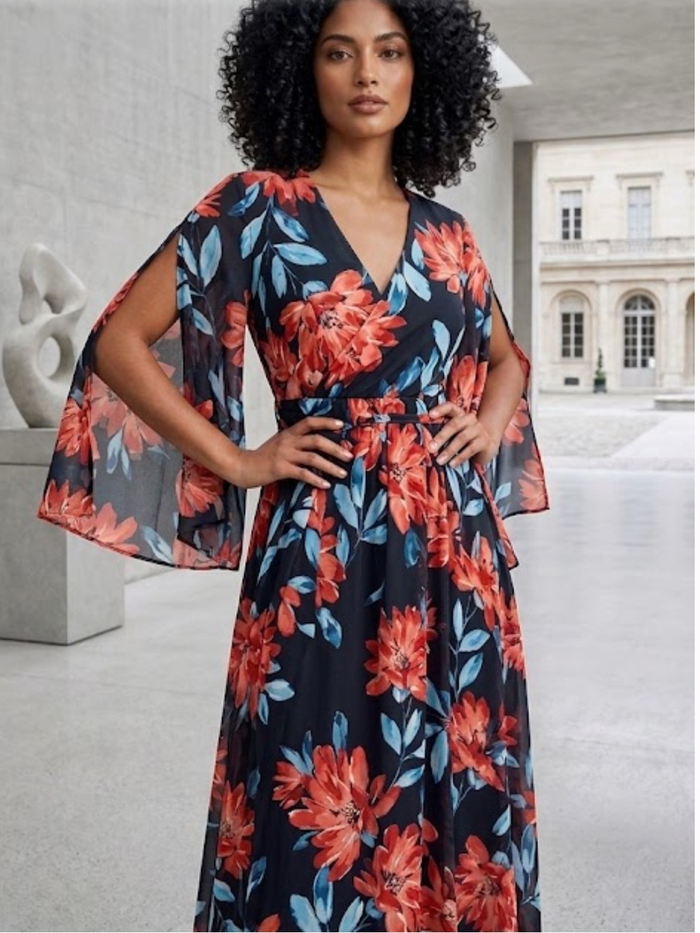Women's floral sheer top